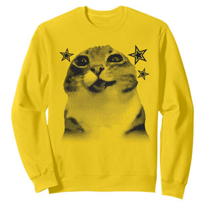 Funny Y2k Cat Meme Sweatshirt Vintage Retro Silly Cats Cats lover Gift TS10 Daisy Print Your Wear