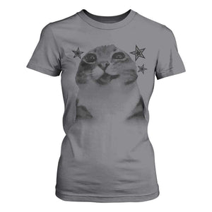 Funny Y2k Cat Meme T Shirt For Women Vintage Retro Silly Cats Cats lover Gift TS10 Charcoal Print Your Wear
