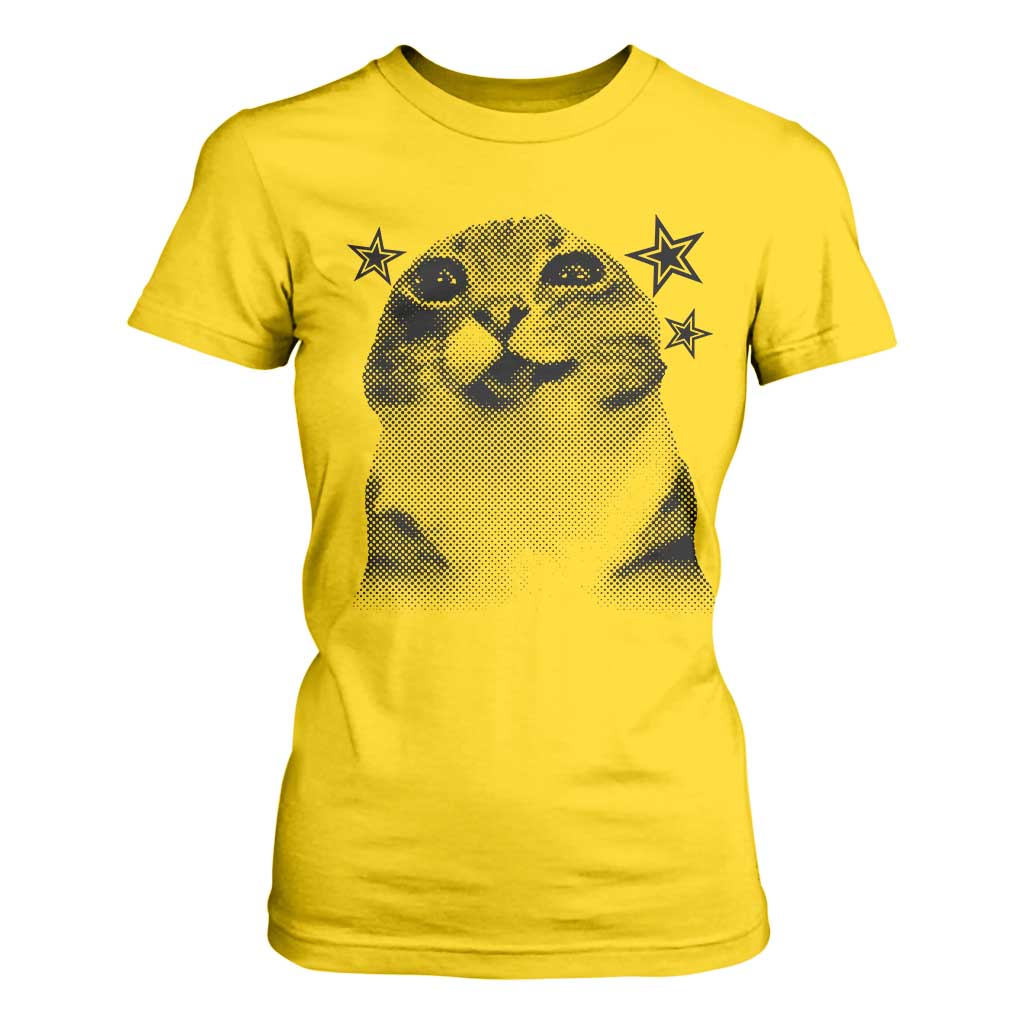 Funny Y2k Cat Meme T Shirt For Women Vintage Retro Silly Cats Cats lover Gift TS10 Daisy Print Your Wear