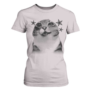 Funny Y2k Cat Meme T Shirt For Women Vintage Retro Silly Cats Cats lover Gift TS10 Ice Gray Print Your Wear