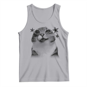 Funny Y2k Cat Meme Tank Top Vintage Retro Silly Cats Cats lover Gift TS10 Athletic Heather Print Your Wear