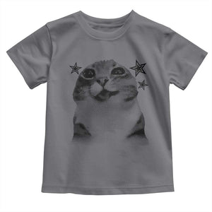 Funny Y2k Cat Meme Toddler T Shirt Vintage Retro Silly Cats Cats lover Gift TS10 Charcoal Print Your Wear