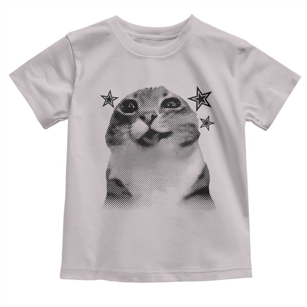 Funny Y2k Cat Meme Toddler T Shirt Vintage Retro Silly Cats Cats lover Gift TS10 Ice Gray Print Your Wear