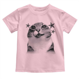 Funny Y2k Cat Meme Toddler T Shirt Vintage Retro Silly Cats Cats lover Gift TS10 Light Pink Print Your Wear