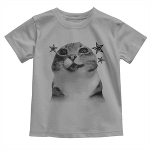 Funny Y2k Cat Meme Toddler T Shirt Vintage Retro Silly Cats Cats lover Gift TS10 Sport Gray Print Your Wear