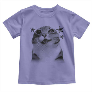 Funny Y2k Cat Meme Toddler T Shirt Vintage Retro Silly Cats Cats lover Gift TS10 Violet Print Your Wear