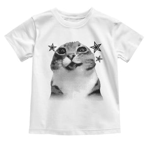Funny Y2k Cat Meme Toddler T Shirt Vintage Retro Silly Cats Cats lover Gift TS10 White Print Your Wear