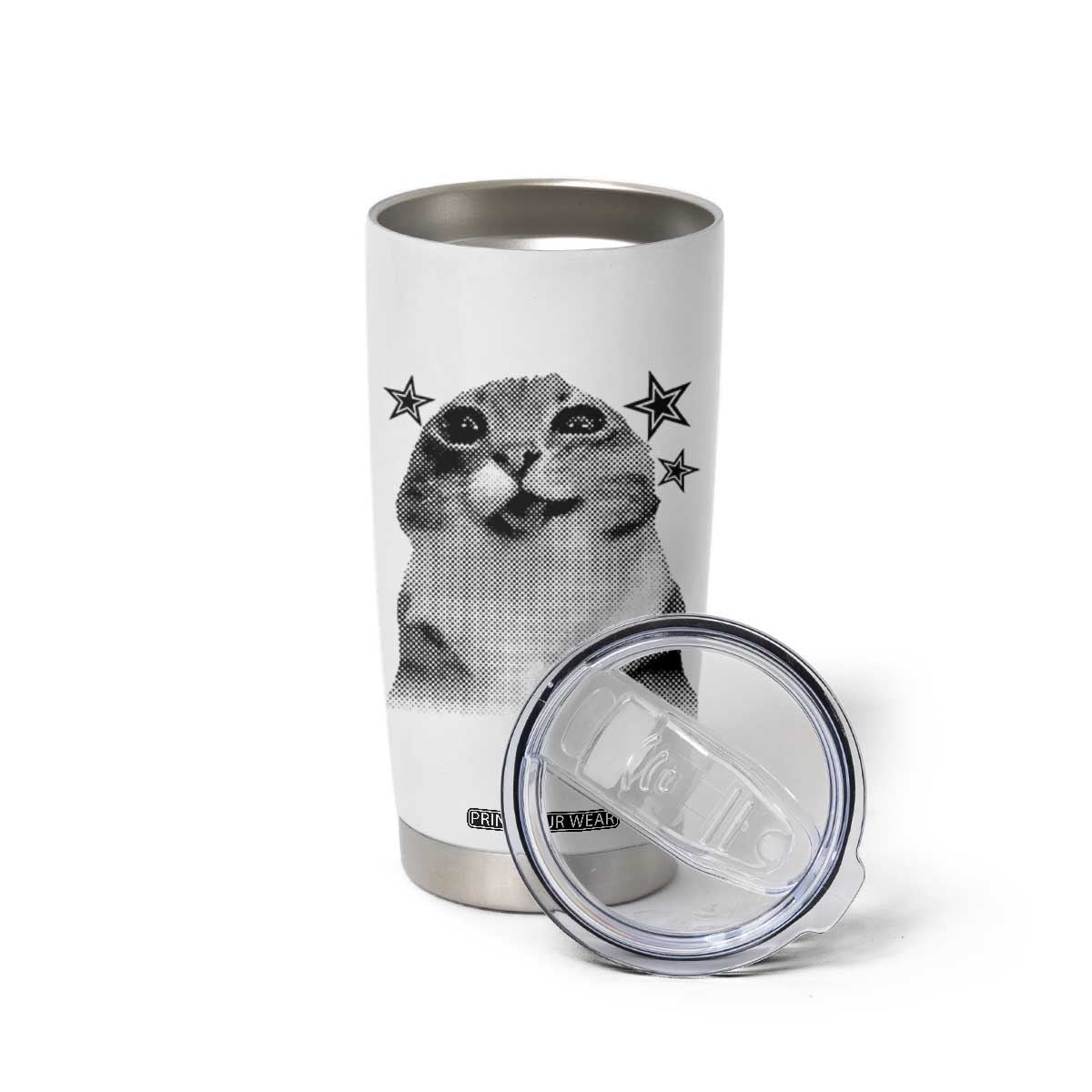 Funny Y2k Cat Meme Tumbler Cup Vintage Retro Silly Cats Cats lover Gift TS10 Print Your Wear