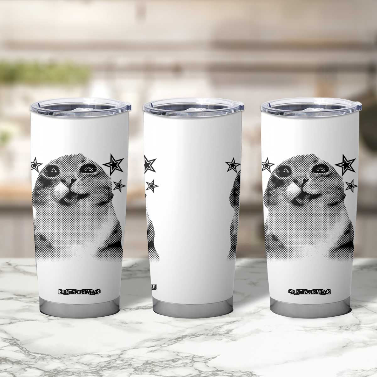 Funny Y2k Cat Meme Tumbler Cup Vintage Retro Silly Cats Cats lover Gift TS10 Print Your Wear