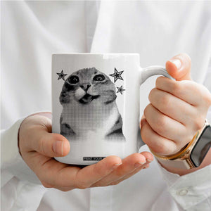 Funny Y2k Cat Meme Coffee Mug Vintage Retro Silly Cats Cats lover Gift TS10 Print Your Wear