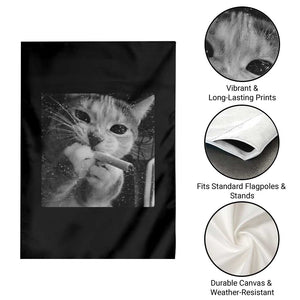 Smoking Cat Y2K Garden Flag Vintage Grunge Cat Edgy Retro 90s Streetwear TS10 Print Your Wear