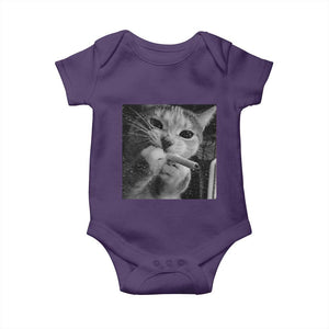 Smoking Cat Y2K Baby Onesie Vintage Grunge Cat Edgy Retro 90s Streetwear TS10 Purple Print Your Wear