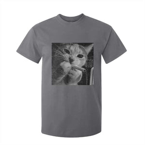 Smoking Cat Y2K T Shirt For Kid Vintage Grunge Cat Edgy Retro 90s Streetwear TS10 Charcoal Print Your Wear