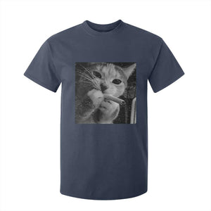 Smoking Cat Y2K T Shirt For Kid Vintage Grunge Cat Edgy Retro 90s Streetwear TS10 Navy Print Your Wear