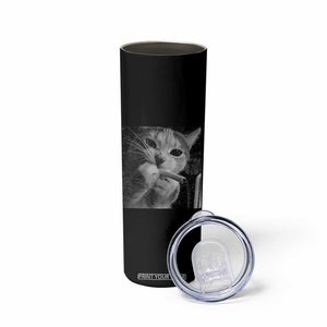 Smoking Cat Y2K Skinny Tumbler Vintage Grunge Cat Edgy Retro 90s Streetwear TS10 Print Your Wear