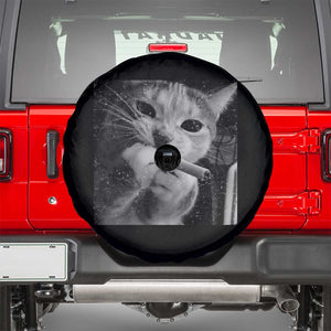 Smoking Cat Y2K Spare Tire Cover Vintage Grunge Cat Edgy Retro 90s Streetwear TS10 Black Print Your Wear
