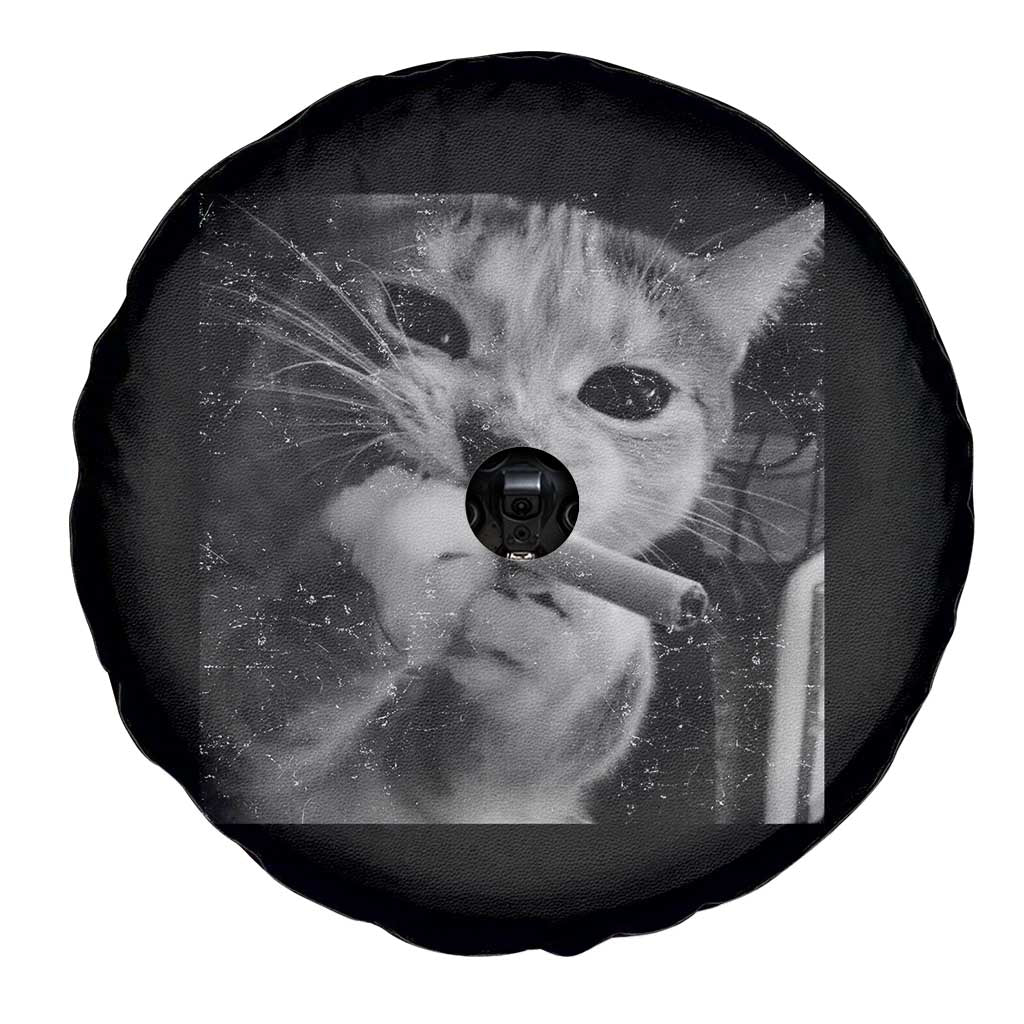 Smoking Cat Y2K Spare Tire Cover Vintage Grunge Cat Edgy Retro 90s Streetwear TS10 Print Your Wear