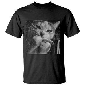 Smoking Cat Y2K T Shirt Vintage Grunge Cat Edgy Retro 90s Streetwear TS10 Black Print Your Wear