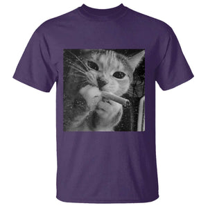 Smoking Cat Y2K T Shirt Vintage Grunge Cat Edgy Retro 90s Streetwear TS10 Purple Print Your Wear