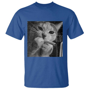 Smoking Cat Y2K T Shirt Vintage Grunge Cat Edgy Retro 90s Streetwear TS10 Royal Blue Print Your Wear