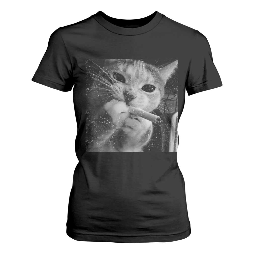 Smoking Cat Y2K T Shirt For Women Vintage Grunge Cat Edgy Retro 90s Streetwear TS10 Black Print Your Wear