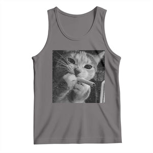Smoking Cat Y2K Tank Top Vintage Grunge Cat Edgy Retro 90s Streetwear TS10 Deep Heather Print Your Wear