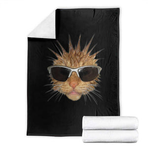 Funny Y2k Retro Cat Meme Throw Blanket Vintage Cat Edgy Retro 90s Streetwear TS10 Black Print Your Wear