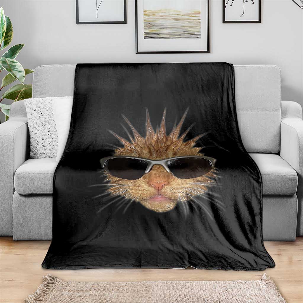 Funny Y2k Retro Cat Meme Throw Blanket Vintage Cat Edgy Retro 90s Streetwear TS10 Print Your Wear