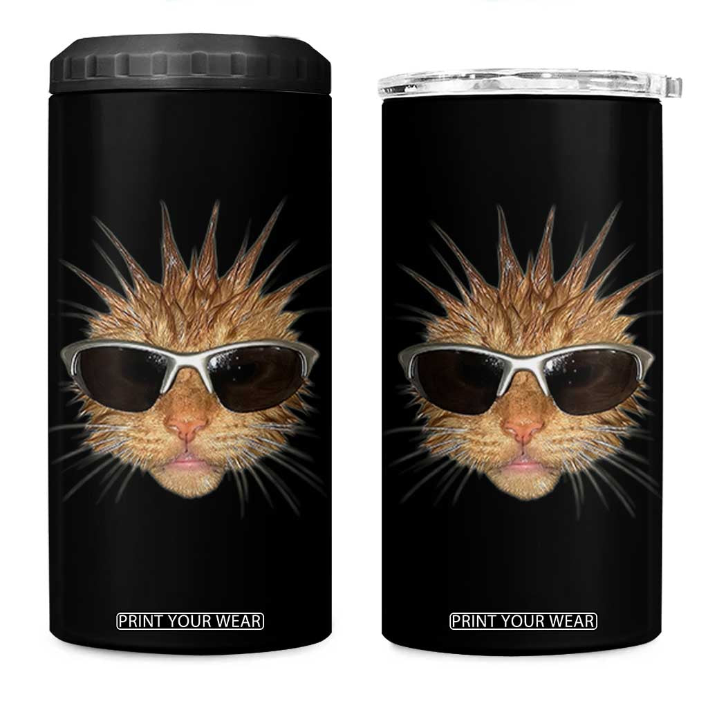 Funny Y2k Retro Cat Meme 4 in 1 Can Cooler Tumbler Vintage Cat Edgy Retro 90s Streetwear TS10 One Size: 16 oz Black Print Your Wear