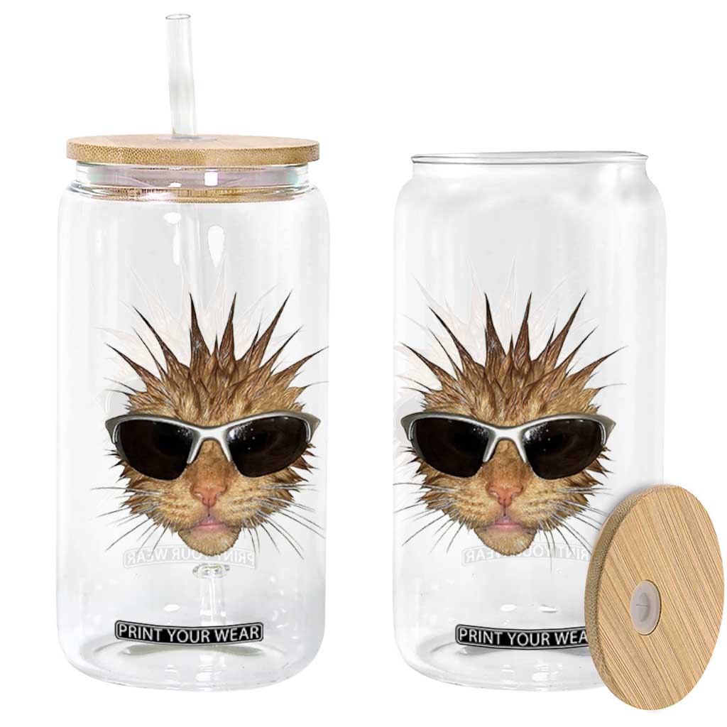 Funny Y2k Retro Cat Meme Glass Can Vintage Cat Edgy Retro 90s Streetwear TS10 Print Your Wear