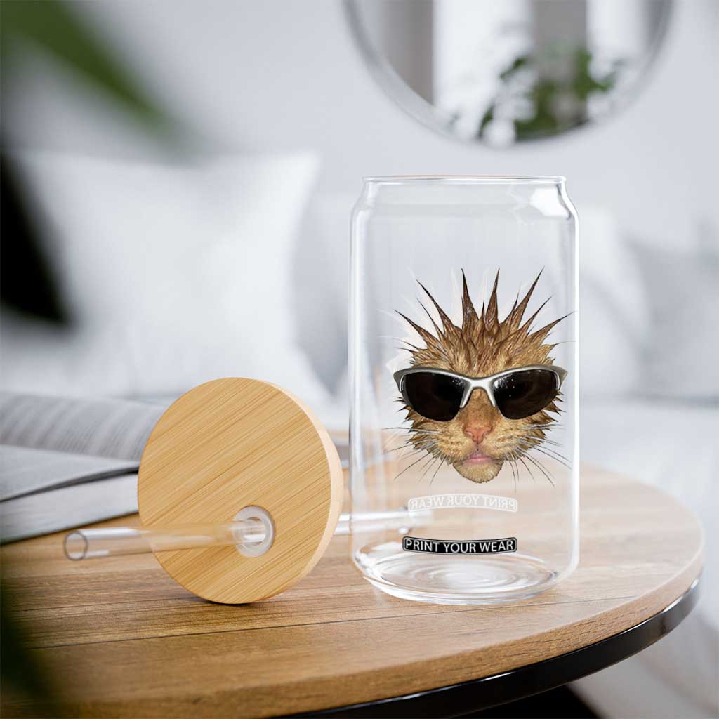 Funny Y2k Retro Cat Meme Glass Can Vintage Cat Edgy Retro 90s Streetwear TS10 Print Your Wear