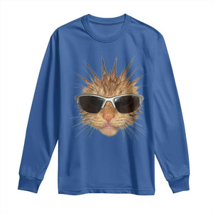 Funny Y2k Retro Cat Meme Long Sleeve Shirt Vintage Cat Edgy Retro 90s Streetwear TS10 Royal Blue Print Your Wear