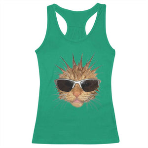 Funny Y2k Retro Cat Meme Racerback Tank Top Vintage Cat Edgy Retro 90s Streetwear TS10 Irish Green Print Your Wear