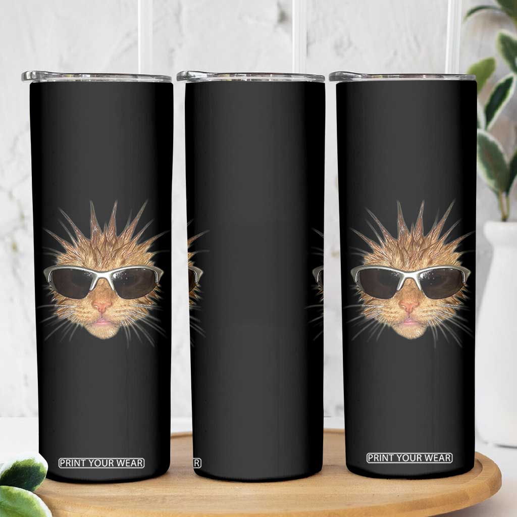 Funny Y2k Retro Cat Meme Skinny Tumbler Vintage Cat Edgy Retro 90s Streetwear TS10 Print Your Wear
