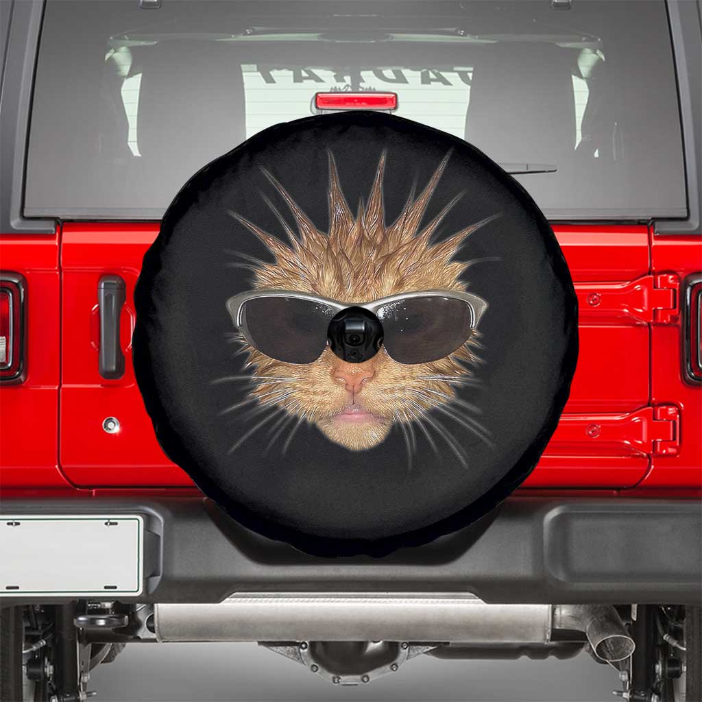 Funny Y2k Retro Cat Meme Spare Tire Cover Vintage Cat Edgy Retro 90s Streetwear TS10 Black Print Your Wear