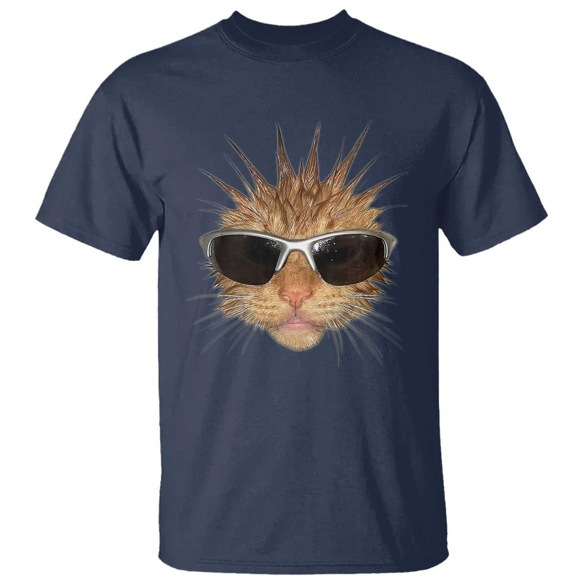 Funny Y2k Retro Cat Meme T Shirt Vintage Cat Edgy Retro 90s Streetwear TS10 Navy Print Your Wear