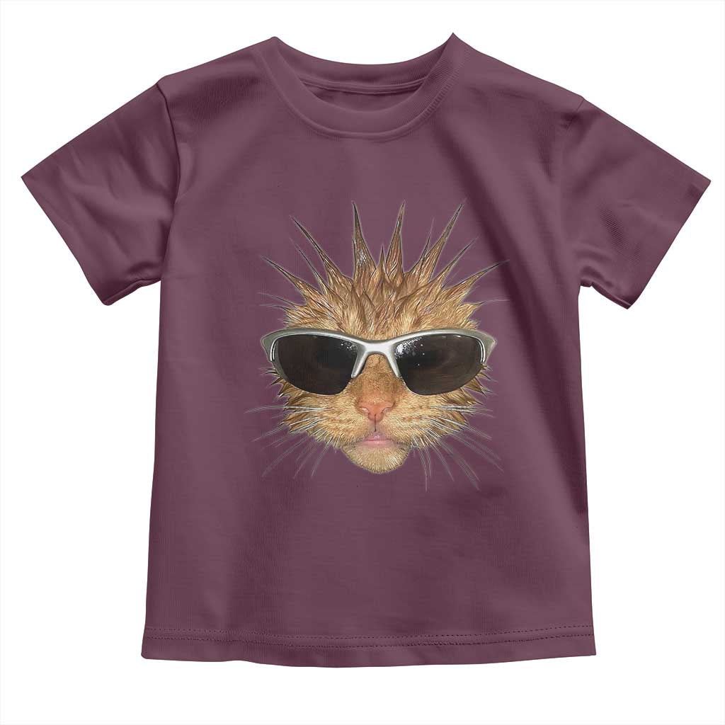 Funny Y2k Retro Cat Meme Toddler T Shirt Vintage Cat Edgy Retro 90s Streetwear TS10 Maroon Print Your Wear