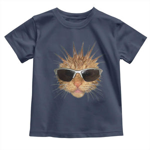Funny Y2k Retro Cat Meme Toddler T Shirt Vintage Cat Edgy Retro 90s Streetwear TS10 Navy Print Your Wear