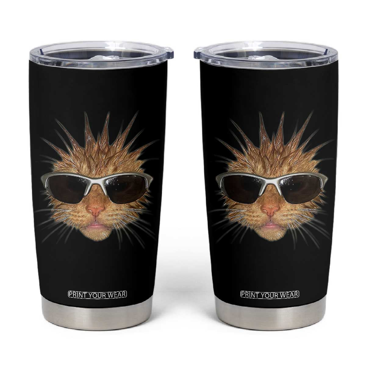 Funny Y2k Retro Cat Meme Tumbler Cup Vintage Cat Edgy Retro 90s Streetwear TS10 Black Print Your Wear