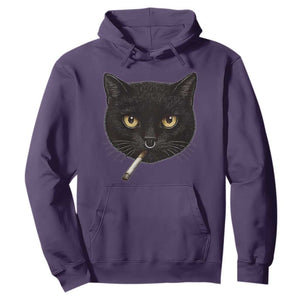 Smoking Cat Y2K Hoodie Vintage Black Cat Edgy Retro 90s Grunge TS10 Purple Print Your Wear