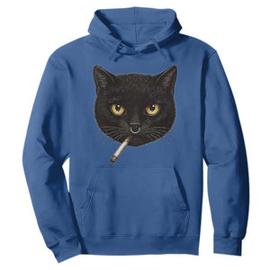 Smoking Cat Y2K Hoodie Vintage Black Cat Edgy Retro 90s Grunge TS10 Royal Blue Print Your Wear
