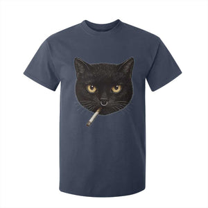 Smoking Cat Y2K T Shirt For Kid Vintage Black Cat Edgy Retro 90s Grunge TS10 Navy Print Your Wear