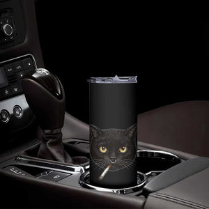 Smoking Cat Y2K Skinny Tumbler Vintage Black Cat Edgy Retro 90s Grunge TS10 Print Your Wear