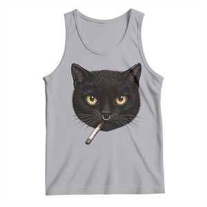 Smoking Cat Y2K Tank Top Vintage Black Cat Edgy Retro 90s Grunge TS10 Athletic Heather Print Your Wear