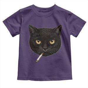 Smoking Cat Y2K Toddler T Shirt Vintage Black Cat Edgy Retro 90s Grunge TS10 Purple Print Your Wear