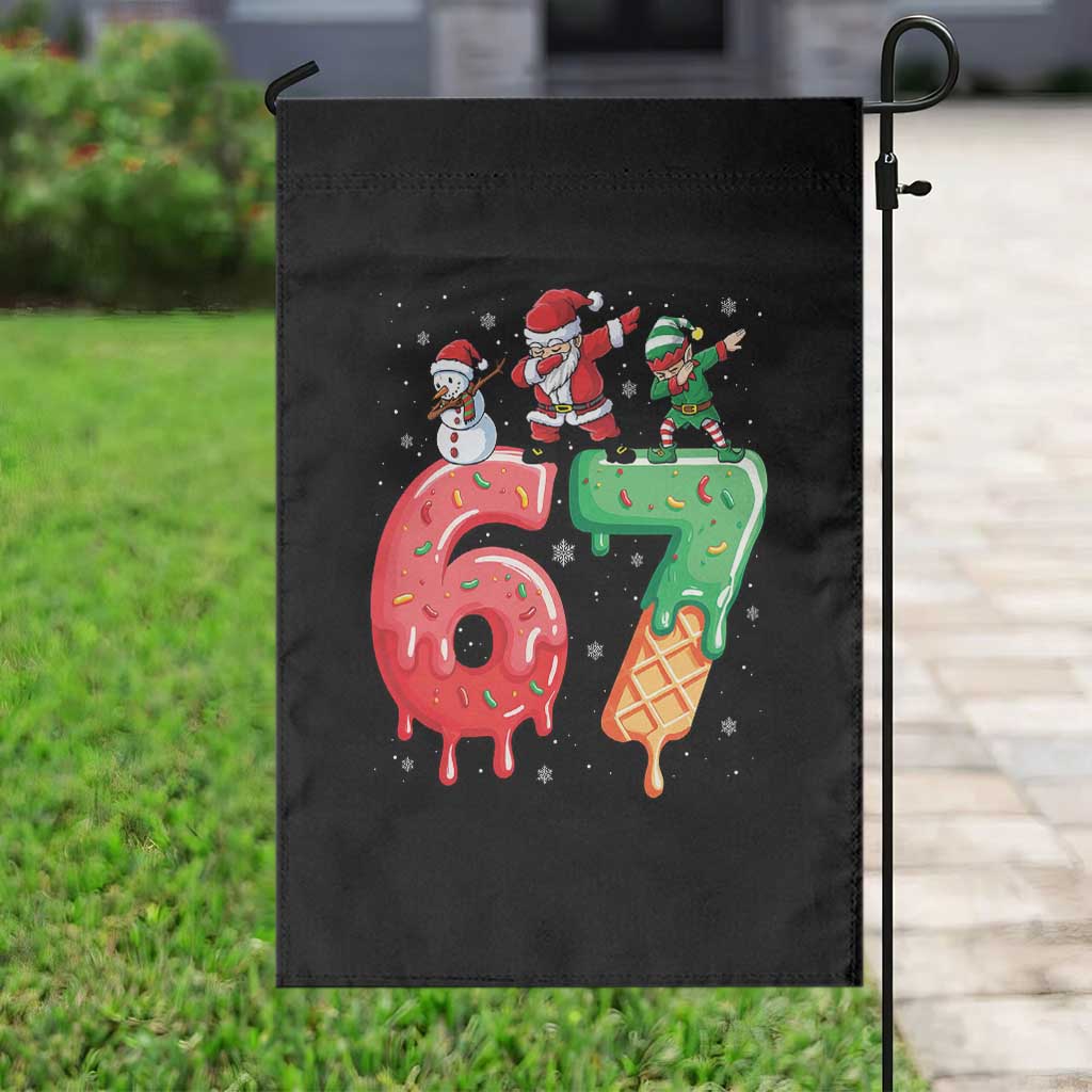 67 Six Seven Christmas Garden Flag Funny Dabbing Santa Elf Friends 6 7 Meme Gen Alpha Slang TS10 Print Your Wear
