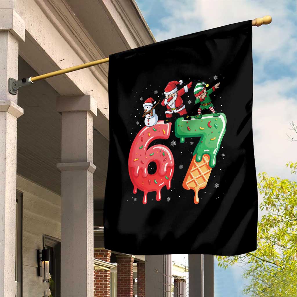 67 Six Seven Christmas Garden Flag Funny Dabbing Santa Elf Friends 6 7 Meme Gen Alpha Slang TS10 Print Your Wear