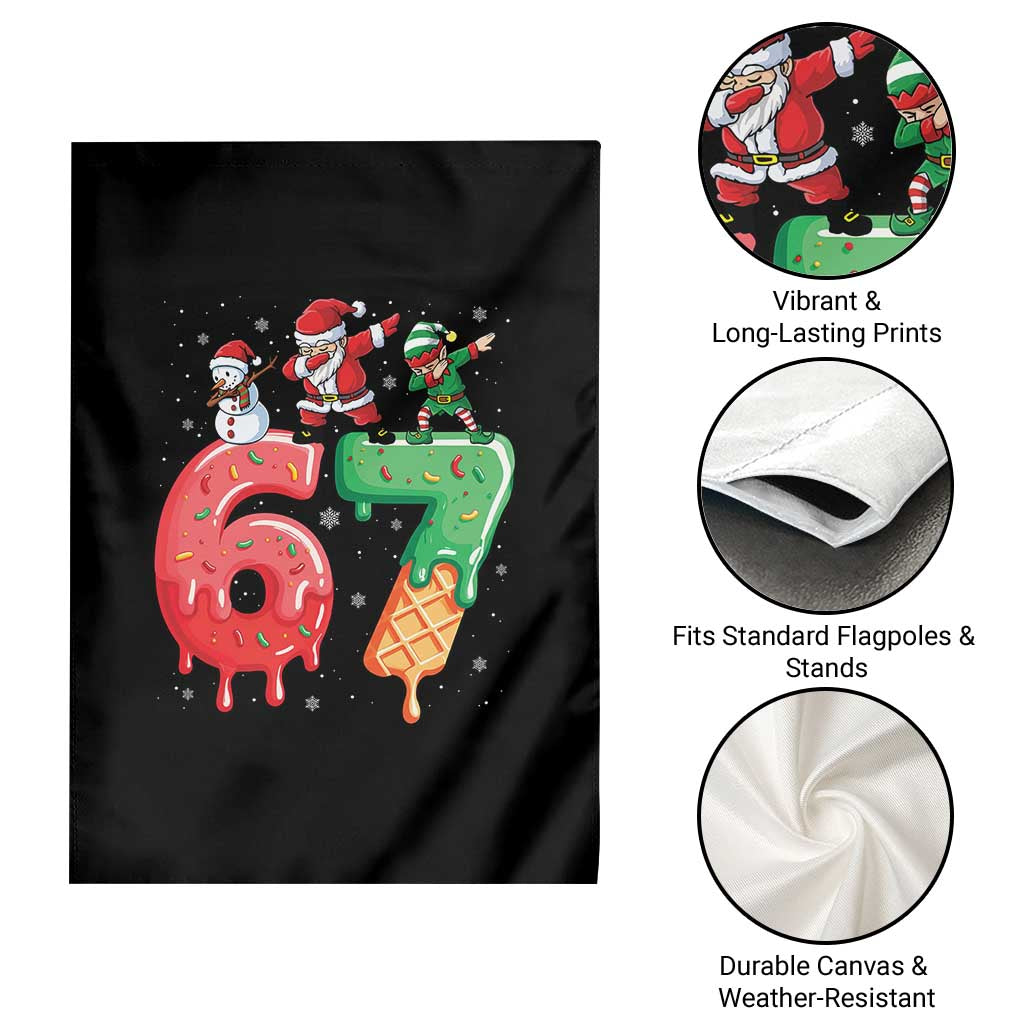 67 Six Seven Christmas Garden Flag Funny Dabbing Santa Elf Friends 6 7 Meme Gen Alpha Slang TS10 Print Your Wear