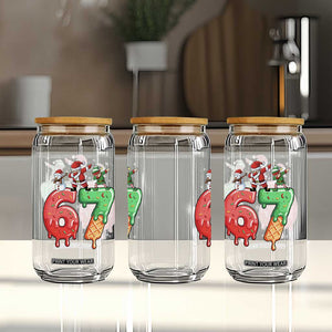 67 Six Seven Christmas Glass Can Funny Dabbing Santa Elf Friends 6 7 Meme Gen Alpha Slang TS10 Print Your Wear