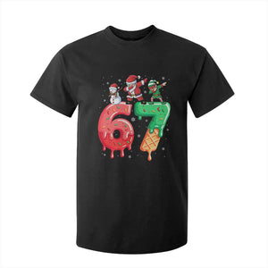 67 Six Seven Christmas T Shirt For Kid Funny Dabbing Santa Elf Friends 6 7 Meme Gen Alpha Slang TS10 Black Print Your Wear